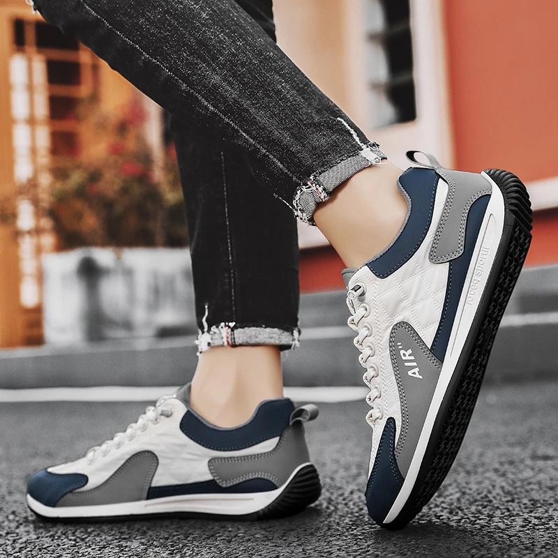 

Men s Shoes 2024 Cross-tied Men s Vulcanize Shoes Hot Sale Round Head New Color Matching Breathable Outdoor Casual Shoeszapatos