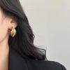 Simple C-Shaped Earrings, Earrings, Retro Metal Woven Texture Earrings, Niche Unique Design Earrings, Light Luxury