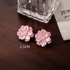 Big White Camellia Flower Stud Earring Female Simple Exaggerated Resin Ear Jewelry Wedding Best Friend Christmas Gift