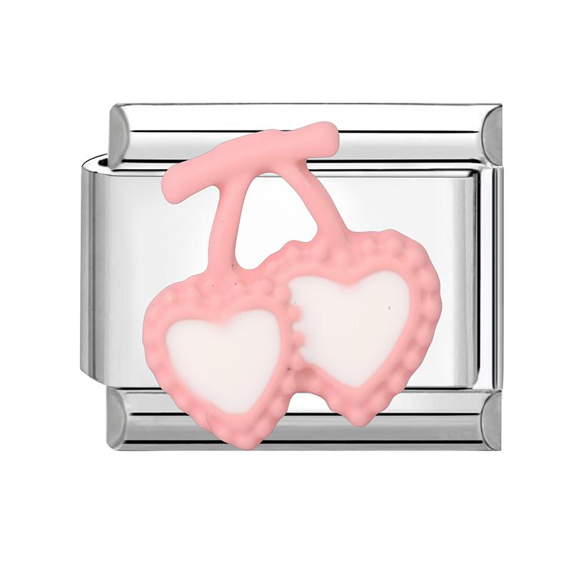 Cute 3D Series Red Apple Eye Heart Flower Bow Knot Italian Charm Link Fit 9mm Stainless Steel Jewelry DIY Making Bracelet Gift
