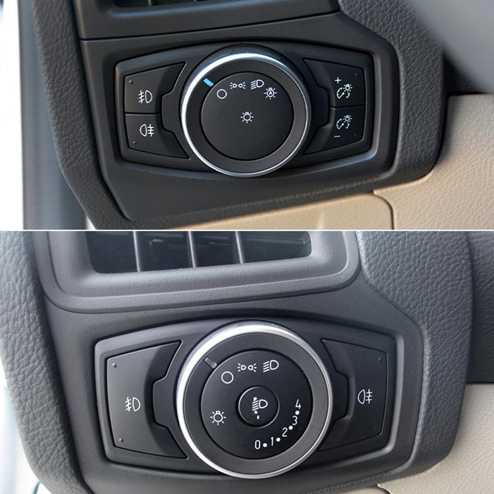 Car HeadLight Switch Button Frame Cover Interior Accessories Low&High Level Configuration for Ford Focus 15-18