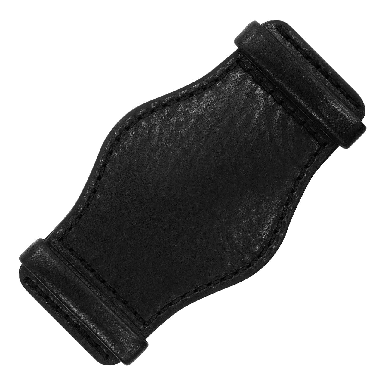 Watch strapband, 18mm, 20mm, 22mm, calfskin leather, waterproof backing, CASSIS PROTECTOR, black.