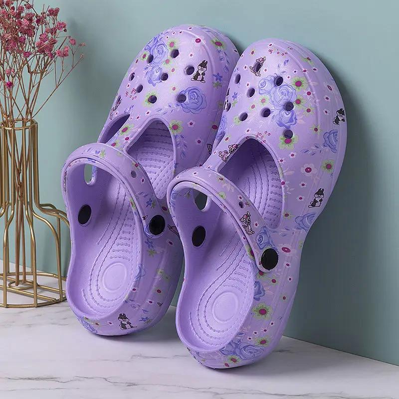 Fashion Cute Kawaii Thick Junior Green Slides Mules Outside Shoes Women's Slippers and Ladies Sandals Soft On Beach Indoor Waterproof F