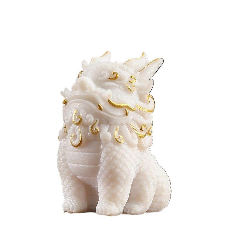 Sand Rock Fortunate Table Decoration God of Wealth Office Desktop Ornament Pure Handmade National Tide Lovely Decoration Kylin