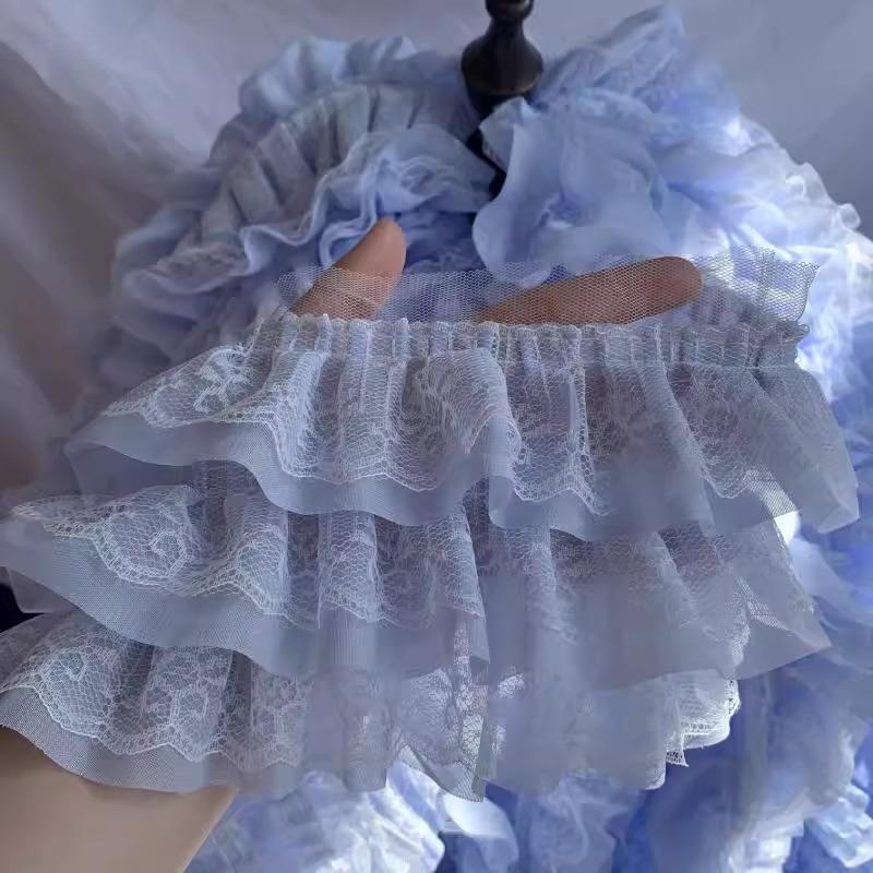 3-layer Lace Ruffle Trim 13cm Wide Mesh Fabric Lace for Lolita Dress Curtain Doll Clothes Sewing Deocr Accessories 3/5/10Meter