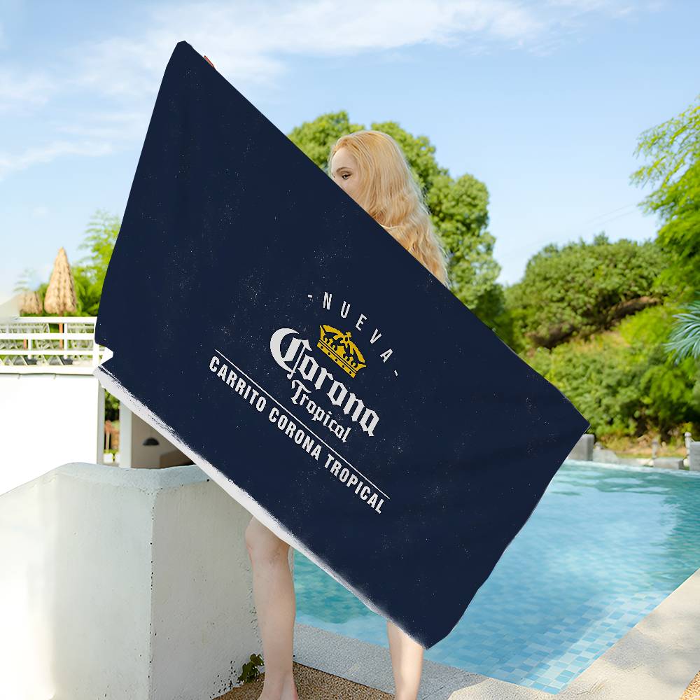 C-Corona E-Extra Beer Bath Towel Microfiber Soft Water Absorbing Breathable For Girl Kids Decorative Cartoon Beach Towel