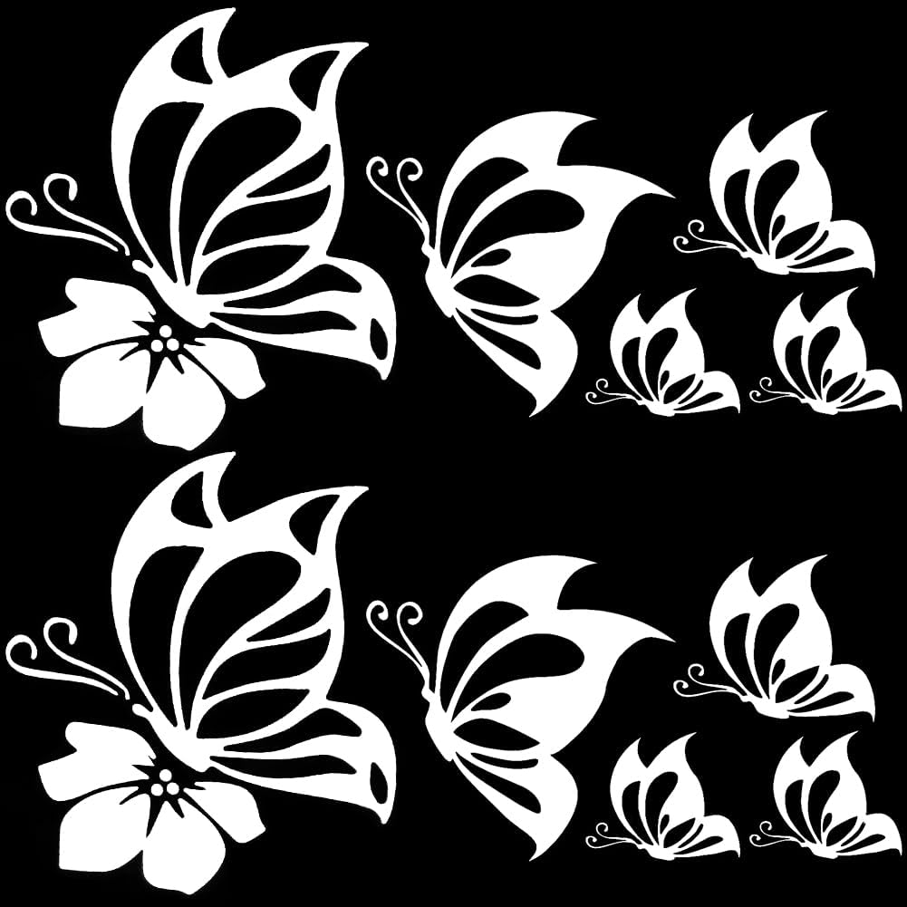 GORGECRAFT 2 Sheet Butterfly Car Decal Set Butterfly Vinyl Waterproof Sticker Women Car Stickers and Reflective Decals for Car Bumper Window Laptop