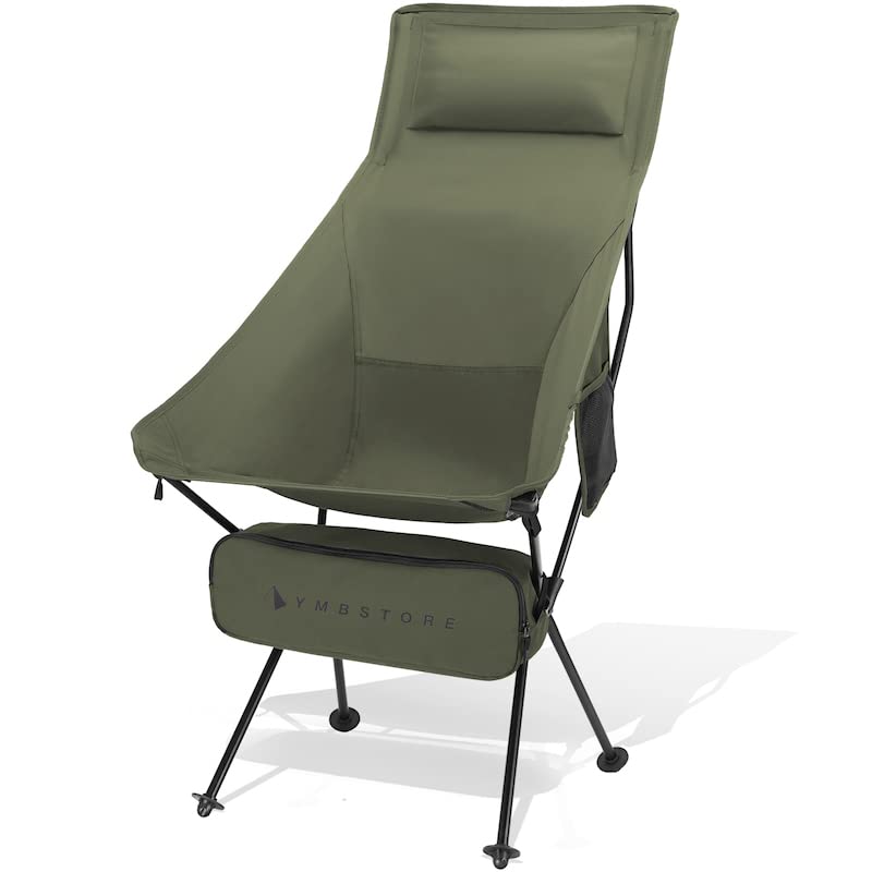 Outdoor Camping for Hiking Chair, Chair, Folding, High-Back, Compact, Ultra-Lightweight, [YMB STORE] (Taupe (High-Back))