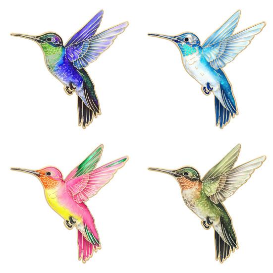 Hummingbird Badge Hard Enamel Rubber Backing Pin Jackets Backpacks Hats Lapel Brooch Nature