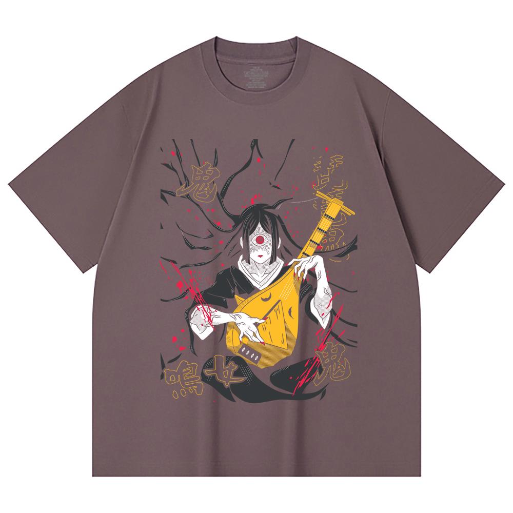230 Gsm 100% Cotton Demon Slayer V54 Nakime Print Unisex Heavy Cotton T Shirt