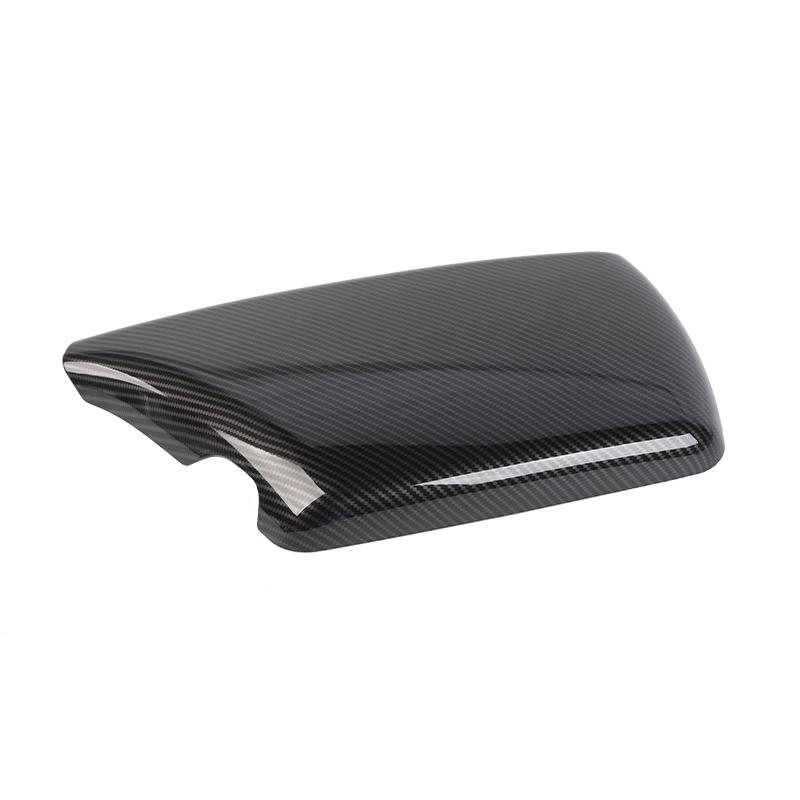 

SHINEKA ABS Carbon Fiber Armrest Box Panel Decoration Cover for Dodge Challenger 2015 Up Car Interior Accessories Carbon Fiber Grain