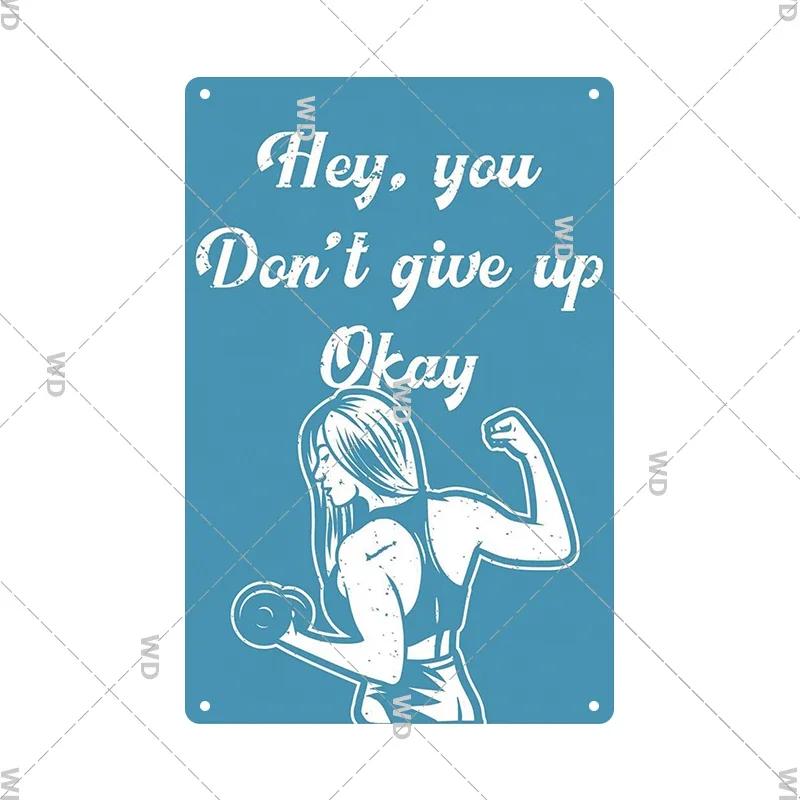 Gym Retro Metal Tin Sign Fitness Funny Vintage Iron Poster Exercise Motivation Quote Home Bar Pub Garage Man Cave Decor Gifts