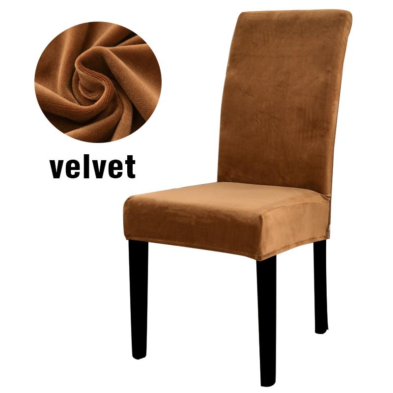 Velvet Chair Slipcovers for Dining Room Stretchy Super Soft Parson Chair Seat Covers Chair Protectors for Party Pet Protection