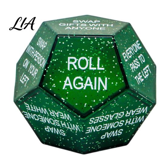 Holiday Stocking Stuffers Santa Swap Gift Exchange Dice, 12-Side Glitter Game Christmas Stuffers, Ideas Secret Party Favors Dice for