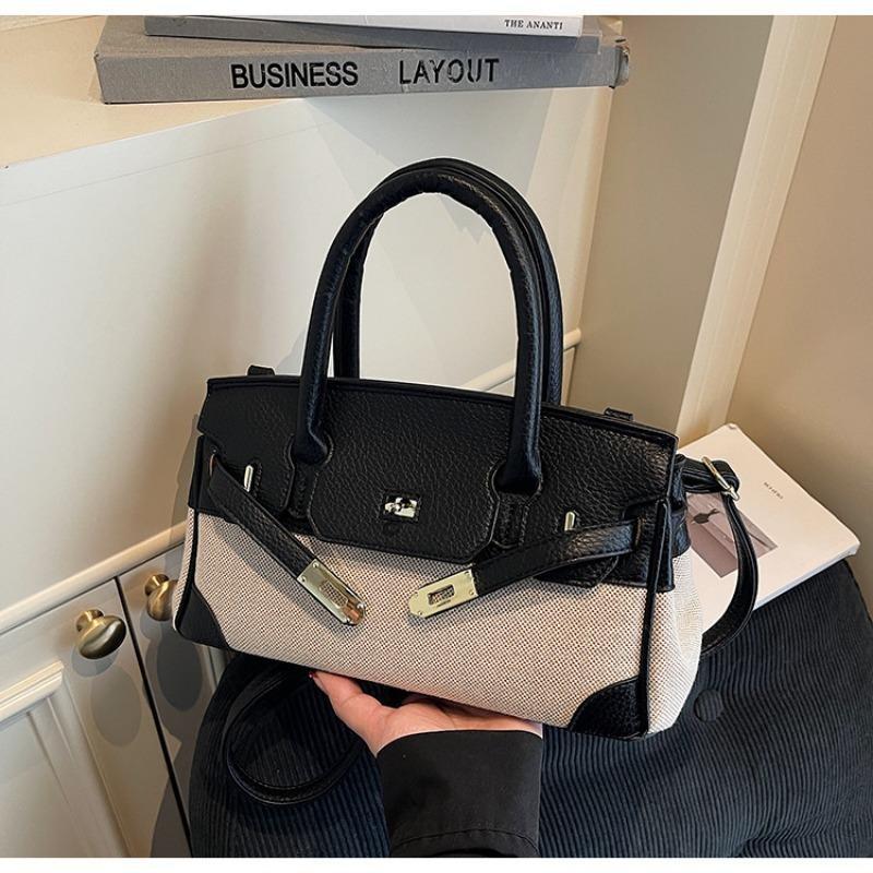 Geantă Kelly la modă și de nișă, de mână, ușoară, de lux, cu blocare a culorilor, geantă crossbody cu un singur umăr