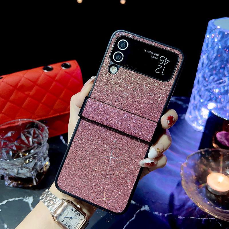 Colorful hinge full-cover protective case for Samsung Galaxy Z Flip4/3, anti-fall design for folding screen.