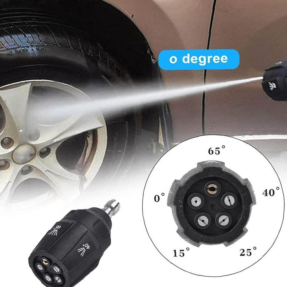 0/15/25/40/65 Degrees Nozzle 1/4in Quick Connector Adjustable Head Tips
