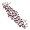 Pink Kunzite Pear Shape Gemstone Bracelet Adjustable Link Handmade Jewelry 8"