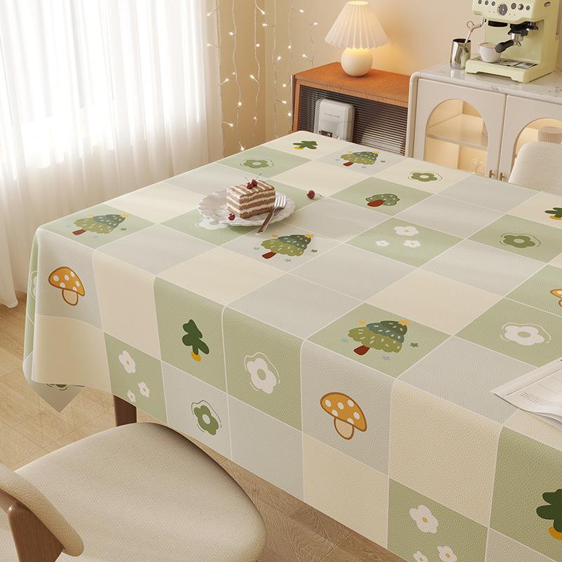 Cartoon Dining Table Tablecloth Oil-Proof, Waterproof And Anti-Scalding High-End Coffee Table Cloth Household Rectangular Desktop Protective Pad