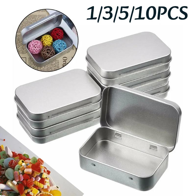 1-11pc Mini Metal Empty Storage Box Tin Plated Container With Hinged Lid Wedding Jewelry Pill Cases Portable Cosmetic Organizer