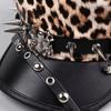 Spider Hoop Riveted Flat Top Cap Spice Girl Style PU Leather Captain Caps New Newsboy Hat