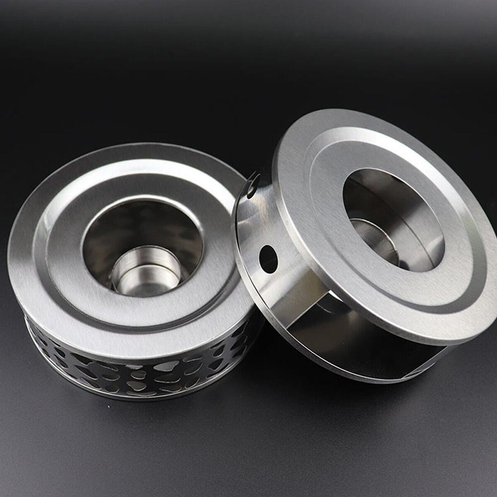 Tea Warmer Household Tea Coffee Milk Stand Round Base Candle Heater Hollow Out Steel Heater Stand For Teapot Cups