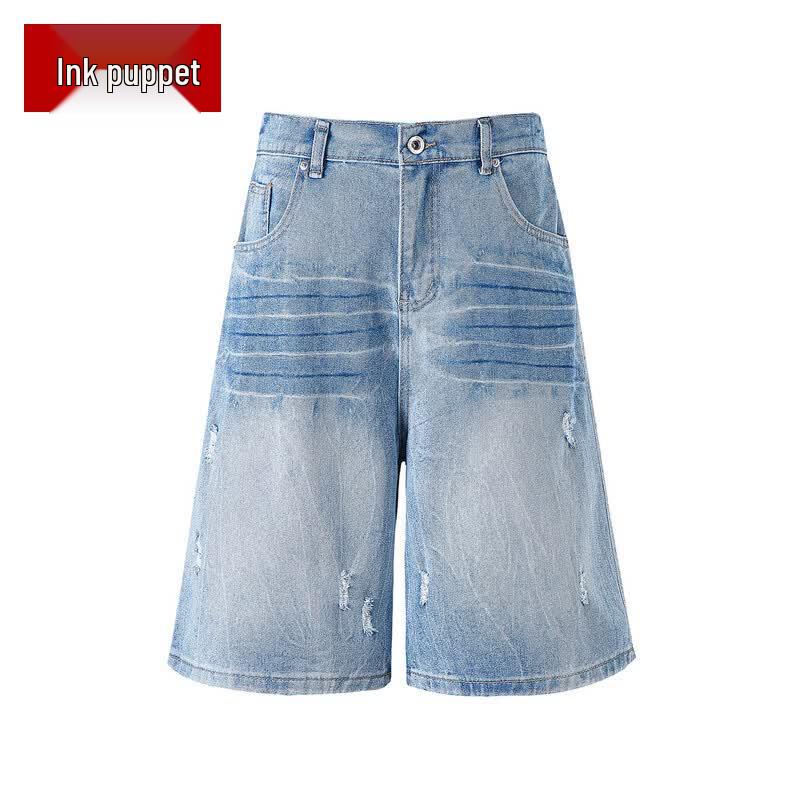 Men s Ripped Loose Fit Denim Shorts 3XL