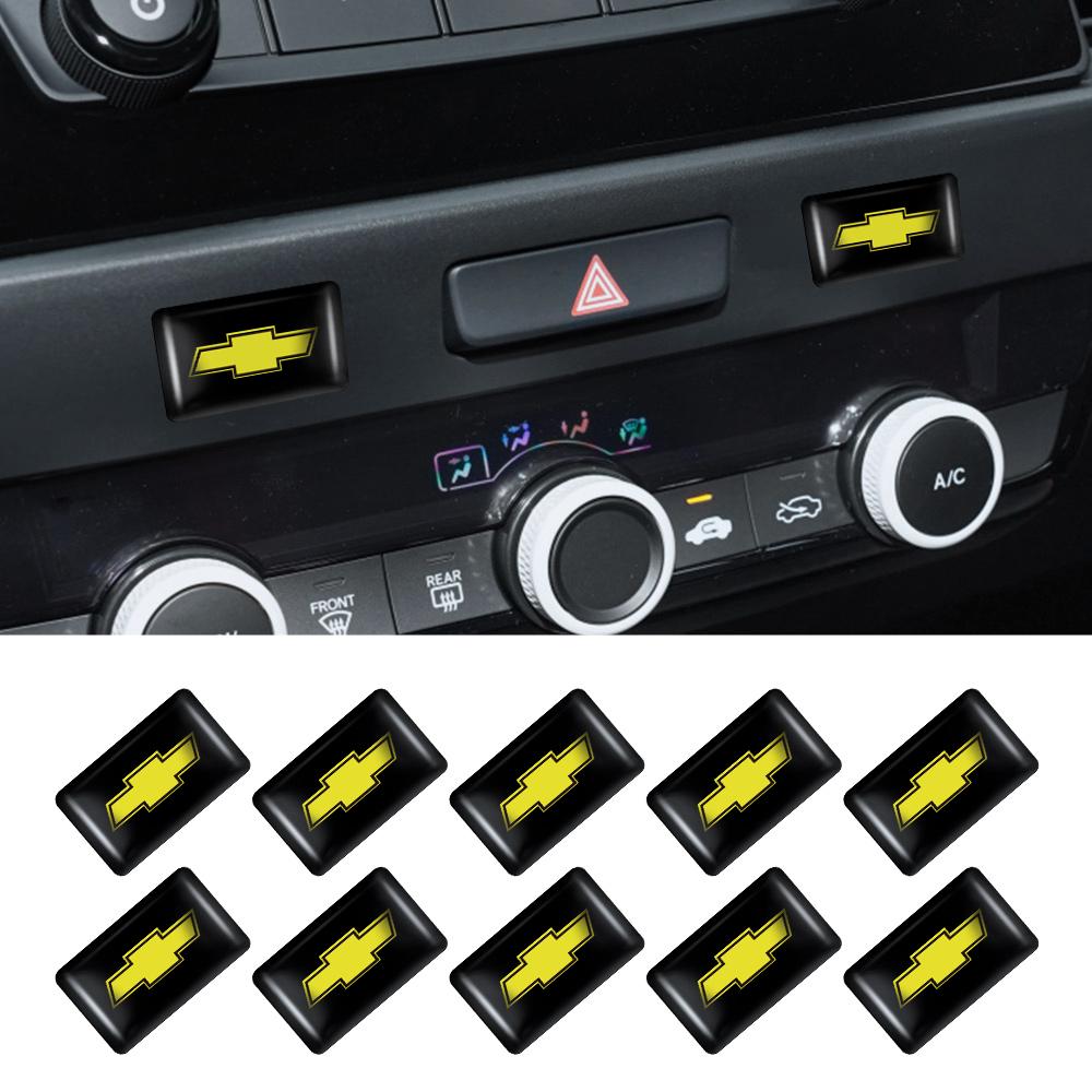 10Pcs 3D Epoxy Resin Emblem Car Interior Sticker For Chevrolet Cruze Malibu Sail Spark Captiva Equinox Trax Lova Car Accessories