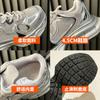 Leather thick-soled heightening dad shoes for women's spring 2025 new silver breathable and lightweight casual sports shoes for children