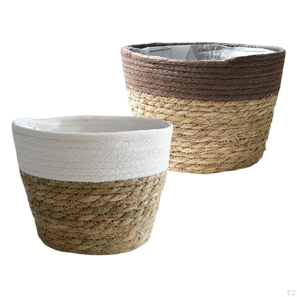 Flower Basket, with Liners Containers Holder Decorative Boho Storage Basket for Garden