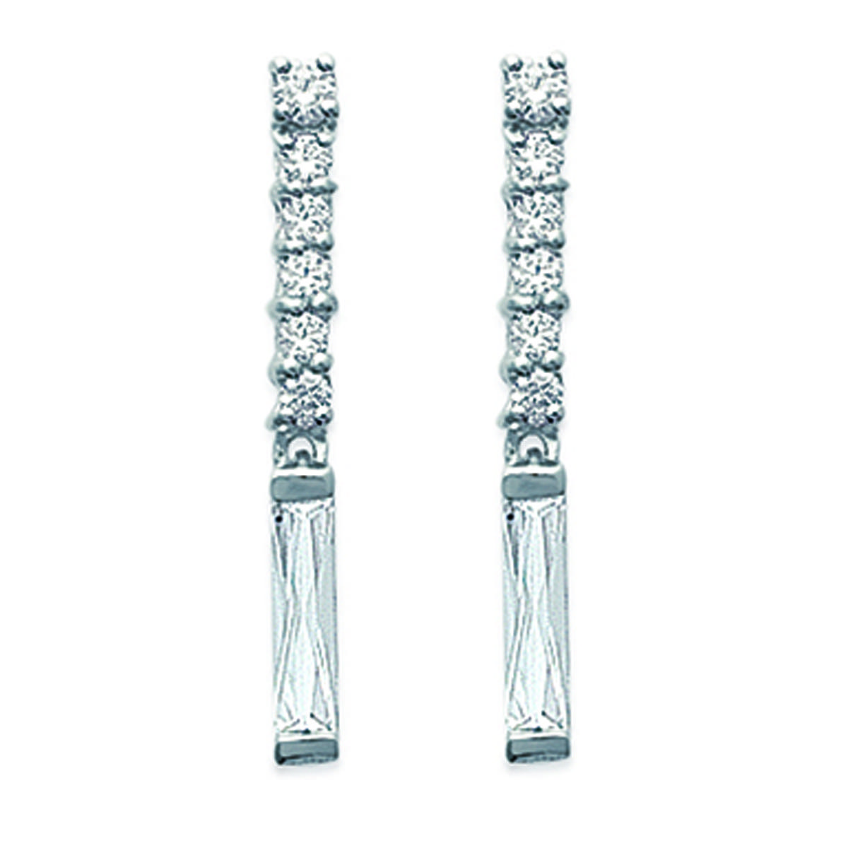 

Les Trésors De Lily [D7211] - Серебряные серьги Palais Royal белое серебро (родий) - 28 x3 мм