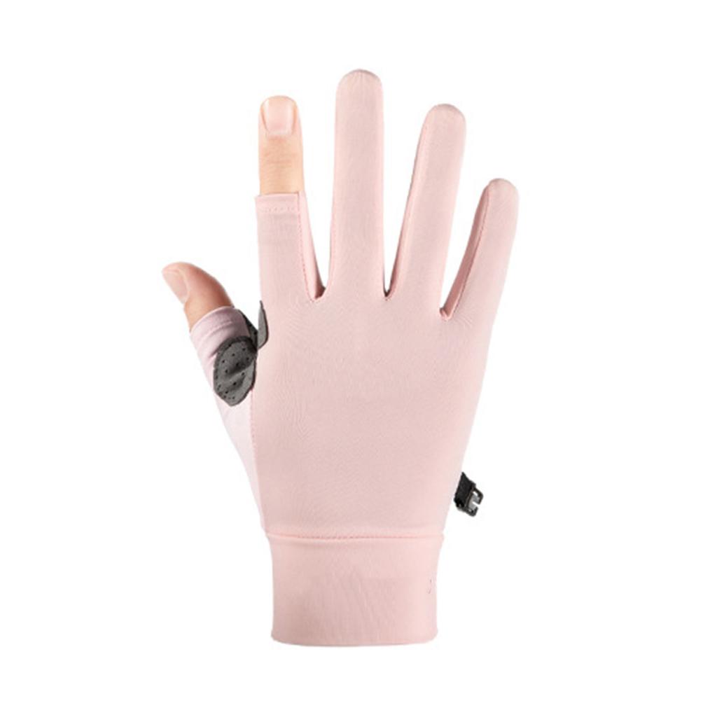 Ice Silk Cycling Gloves 2 Fingerless Sport Gloves for Men Women Cycling Workout Gym Training Weight Lifting Outdoor M Size
