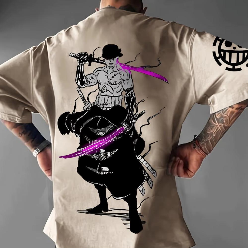 Summer Anime Skull Printed Men's T-shirt Short Sleeve Pattern T-shirt