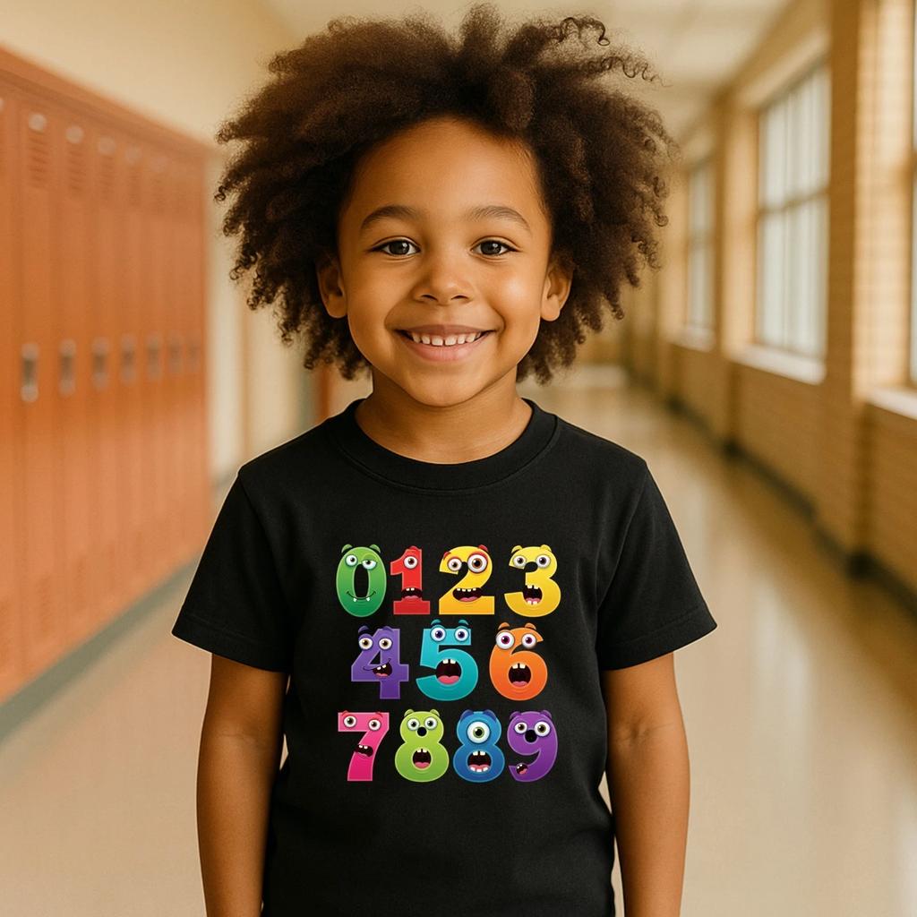 Numbers Day T Shirt Maths Day Symbols Printed T Shirt Boys Girls School Tee Top