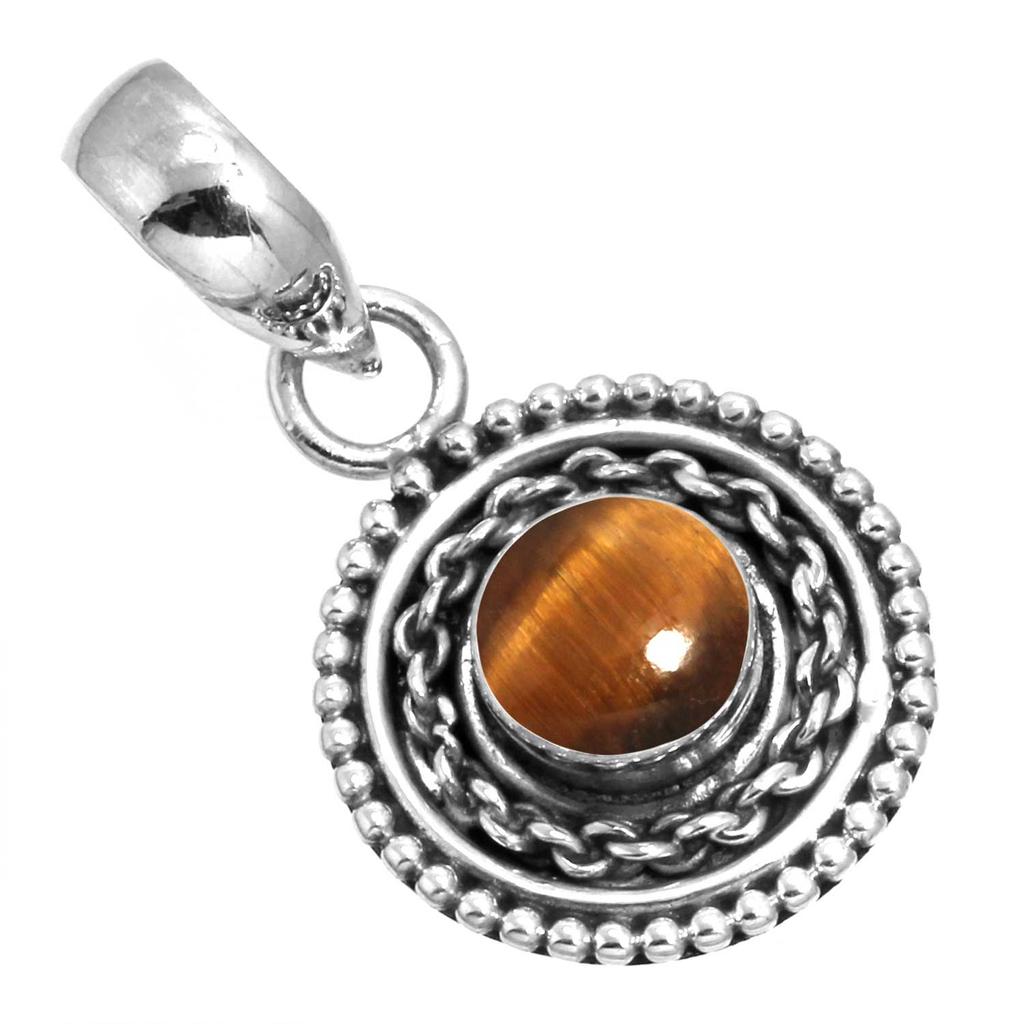 925 Sterling Silver Pendant Women Gemstone Handmade Jewelry Engagement Gift Malachite Moonstone Rose Quartz Red Stone Smoky Topaz Tiger Eye Boho