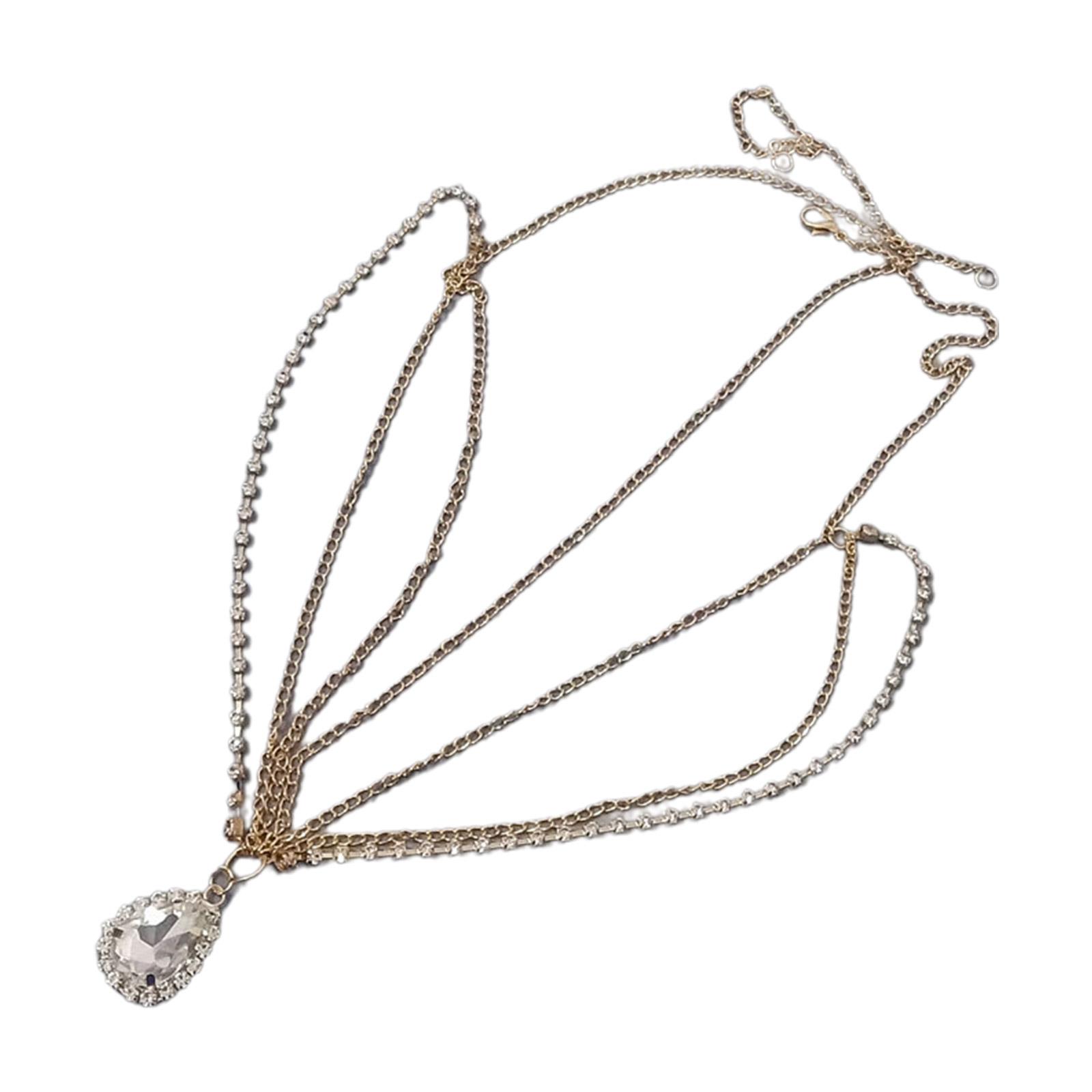 

Элегантный головной убор с кристаллами и стразами, многослойная цепочка на голову для невесты, роскошная цепочка на лоб, вечерние украшения для волос золотой