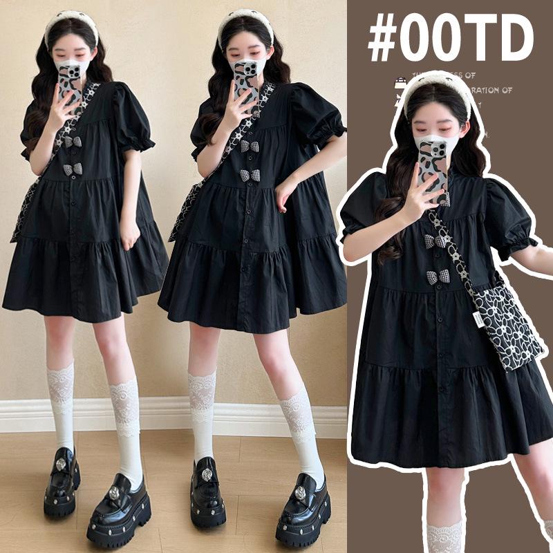 Koreanischer Stil Übergröße Kleines Schwarzes Umstandskleid - Sommerkleidung, die jünger aussehen lässt