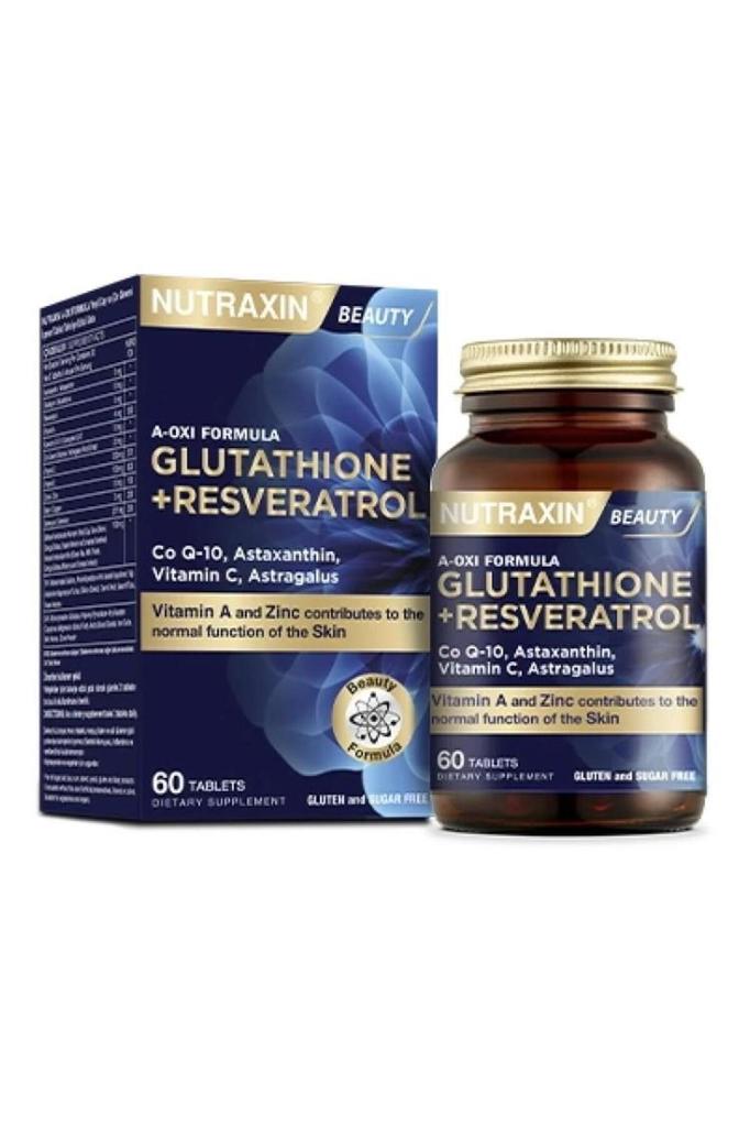 Nutraxin A-Oxi Formula Glutathione Resveratrol 60 Tablets Astaxanthin Q-10 Zinc Copper Selenium