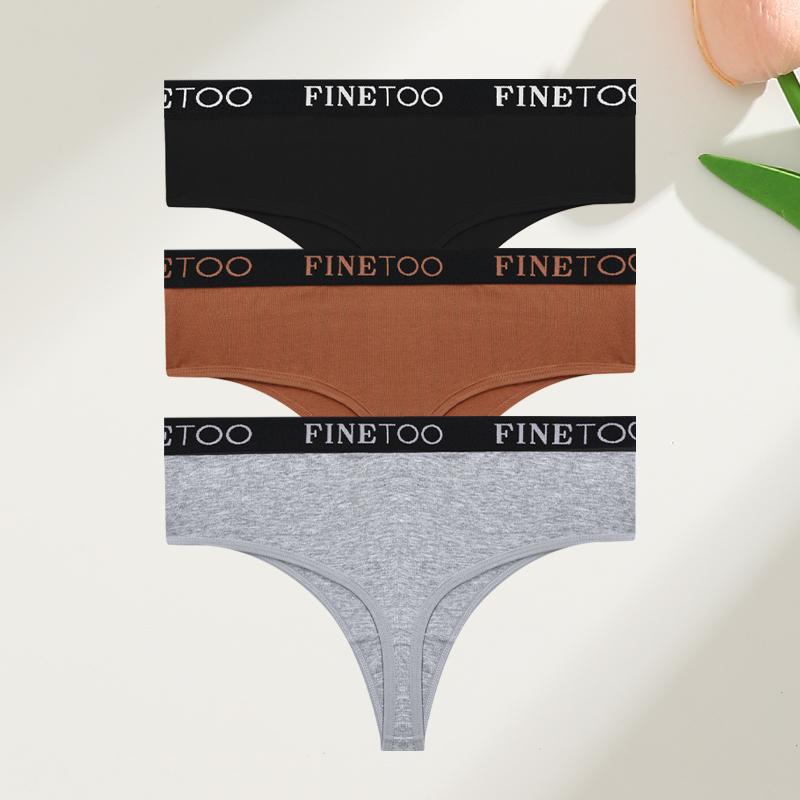 3Pcs Cotton High-Waist Thongs Underwear Women's Breathable Elastic Belt Panties Sexy Plus Size Comfortable T-Back Lingerie S-XXL