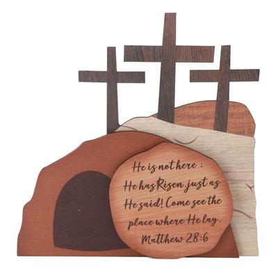 Easter Scene Wooden Decoration Religious Easter Resurrection Scene Empty Tomb Easter Decor for Home