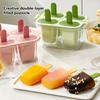 1PC Easy Release Popsicle Machine Leak-proof Cover Freeze Safe for Juice and Fruit Making 4 Homemade Popsicle Moulds