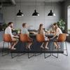 Bar Stool Set of 4, 65cm Counter Height Stools, Modern PU Leather Counter Barstool with Backrest, Metal Legs, Easy Assembly Armless Bar Chair, Island