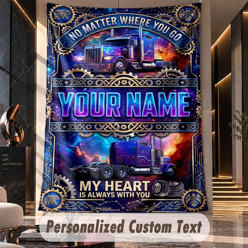Truck (50) Theme Custom Tapestry Personalized Custom Name Text Wall Hanging Tapestry Home Decor Background Cloth