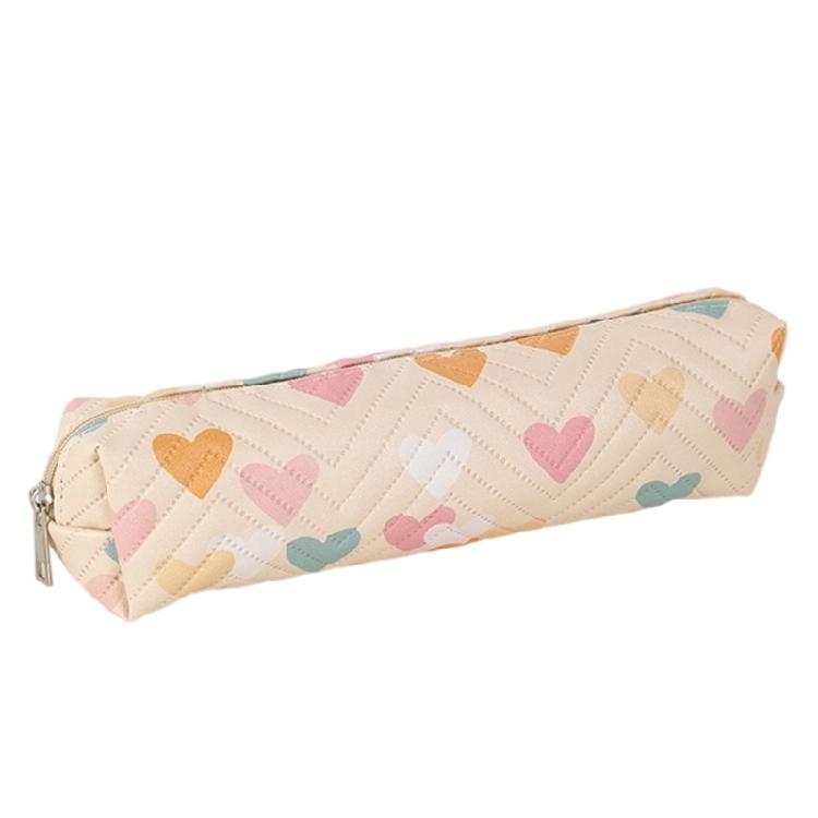 

Cartoon Leather Pencil Bag Large Capacity Zippered Pencil Case Travel Pen Organiser For School Office Travel Essential жёлтый