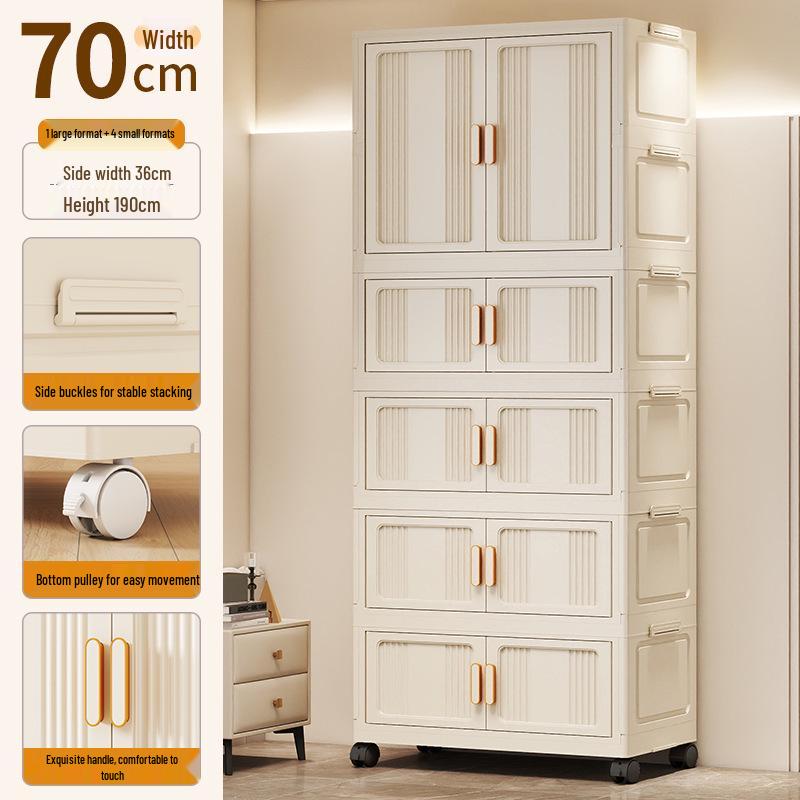 Children's Wardrobe & Storage Cabinet for Clothes, Snacks & Toys - No-Install Foldable Plastic Box