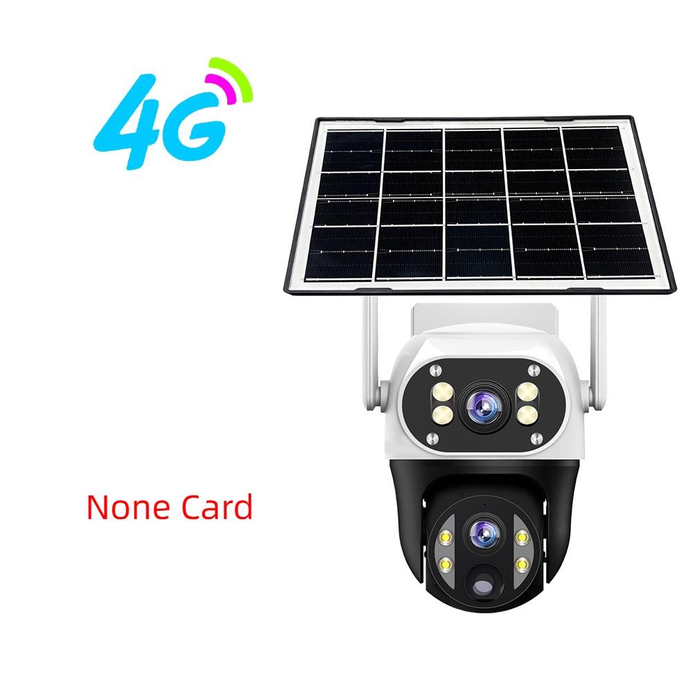 V380 Outdoor Home Garden Monitoring Dual Lens Full Color Night Vision 4G/Wifi Remote Solar Camera