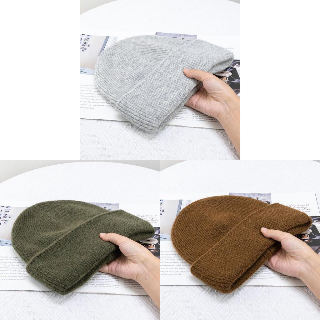 Solid Color Blend Knit Hat For Women Winter Warm Breathable Windproof Casual Styling