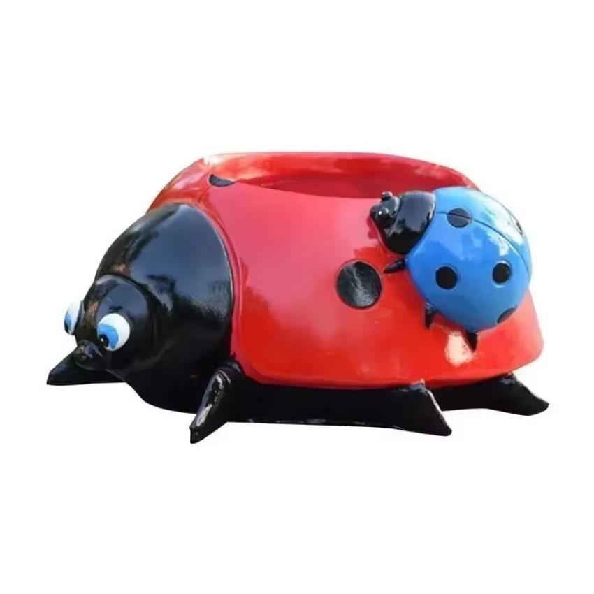 Flower Pot Resin Decor Garden Decoration Creative Fashion Crafts Roof Balcony Beetle Courtyard Lawn Beetle Seven Star Ladybug