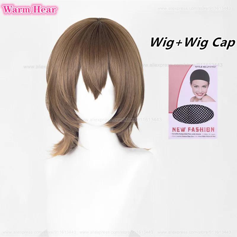 Hoge Kwaliteit Game P5 Synthetisch Haar Goro Akechi 38cm Bruin Cosplay Anime Pruik Crow Hittebestendig Haar Halloween Pruiken + Een Pruikkap One Size gray