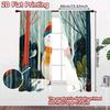 2pcs, 2D FLAT PRINTING Curtains (Without Rod) Snowy Friend Christmas Festival Fashion Curtains Polyester Curtains Thermal